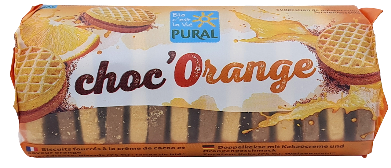 CIASTKA MARKIZY MINI Z KREMEM KAKAO - POMARAŃCZA BIO 85 g - PURAL