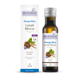 OMEGA BLUE - MIESZANKA Z OLEJEM LNIANYM (ORZECHY WŁOSKIE, ALGI MORSKIE) BIO 100 ml - BIO PLANETE