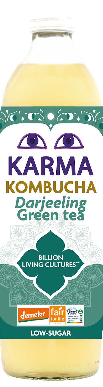 KOMBUCHA HERBATA ZIELONA DARJEELING NISKA ZAWARTOŚĆ CUKRÓW FAIR FOR LIFE DEMETER BIO 500 ml - KARMA