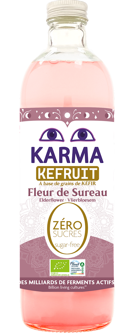 NAPÓJ PROBIOTYCZNY KEFRUIT KWIAT CZARNEGO BZU BEZ CUKRU FAIR FOR LIFE BIO 750 ml - KARMA