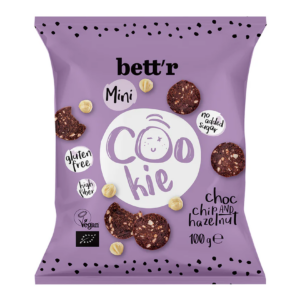 CIASTKA Z CZEKOLADĄ I ORZECHAMI LASKOWYMI BEZ DODATKU CUKRÓW BEZGLUTENOWE BIO 100 g - BETT'R