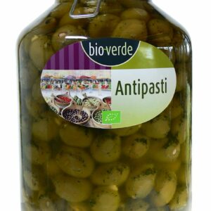 OLIWKI ZIELONE NADZIEWANE CZOSNKIEM BIO 4,75 kg (SŁOIK) - BIO-VERDE