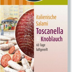 SALAMI TOSCANELLA Z CZOSNKIEM PLASTRY BIO 80 g - BIO-VERDE