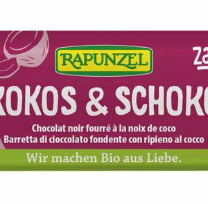 BATONIKI KOKOSOWE W CZEKOLADZIE GORZKIEJ BIO 50 g - RAPUNZEL
