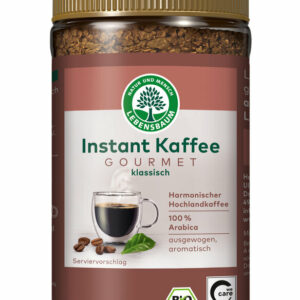 KAWA ROZPUSZCZALNA LIOFILIZOWANA ARABICA GOURMET 100 % BIO 100 g - LEBENSBAUM