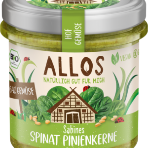 PASTA WARZYWNA ZE SZPINAKIEM I ORZESZKAMI PINIOWYMI BEZGLUTENOWA BIO 135 g - ALLOS