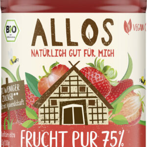 MUS TRUSKAWKOWY (75 % OWOCÓW) BEZGLUTENOWY BIO 250 g - ALLOS
