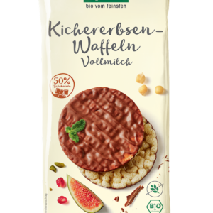 WAFLE Z CIECIERZYCY Z MLECZNĄ CZEKOLADĄ BEZGLUTENOWE BIO 65 g - BYODO