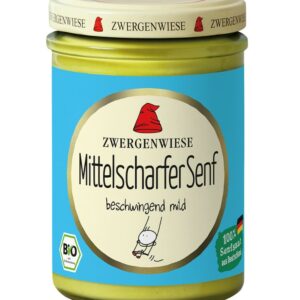 MUSZTARDA ŚREDNIO OSTRA BEZGLUTENOWA BIO 160 ml - ZWERGENWIESE