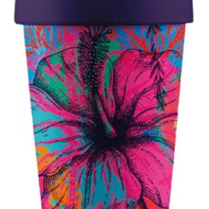 KUBEK PODRÓŻNY KOLOROWY OGRÓD 350 ml - CHIC-MIC