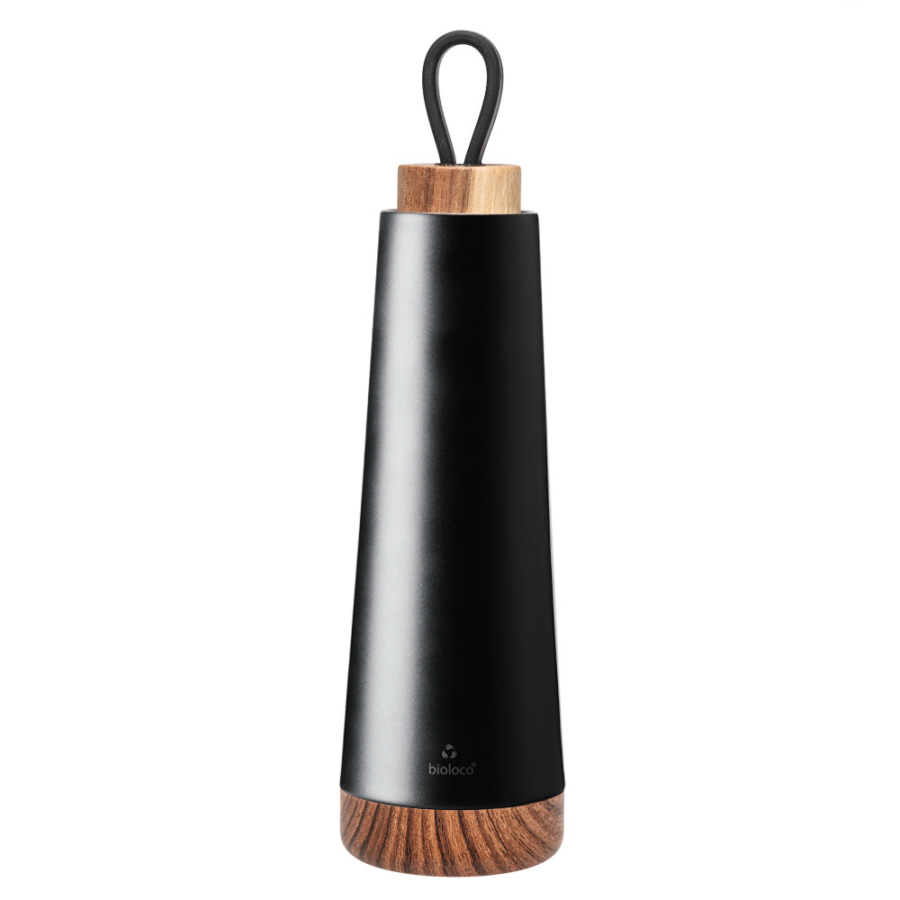 BUTELKA TERMICZNA Z SILIKONOWYM UCHWYTEM CZARNA 500 ml - CHIC-MIC