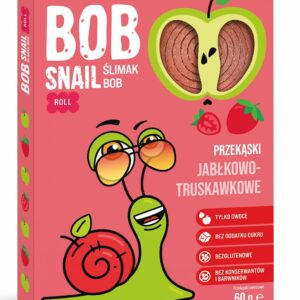 PRZEKĄSKA ROLL JABŁKO - TRUSKAWKA BEZ DODATKU CUKRÓW BEZGLUTENOWA 60 g - BOB SNAIL