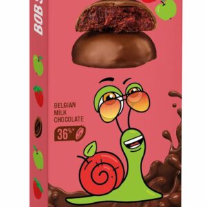 PRZEKĄSKA CHOCO JABŁKO - TRUSKAWKA W CZEKOLADZIE MLECZNEJ BELGIJSKIEJ BEZ DODATKU CUKRÓW BEZGLUTENOWA 30 g - BOB SNAIL