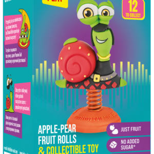 PRZEKĄSKA ROLL EAT & PLAY JABŁKO - GRUSZKA Z ZABAWKĄ BEZGLUTENOWA 20 g - BOB SNAIL