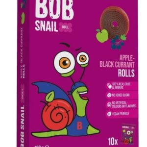 PRZEKĄSKI ROLL JABŁKO - CZARNA PORZECZKA BEZ DODATKU CUKRÓW BEZGLUTENOWE 100 g - BOB SNAIL