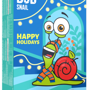 ZESTAW ŚWIĄTECZNY - PRZEKĄSKI OWOCOWE Z ZABAWKĄ I NAKLEJKĄ BEZ DODATKU CUKRÓW BEZGLUTENOWE 140 g - BOB SNAIL (PRODUKT SEZONOWY)