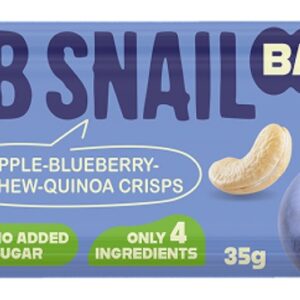BATON JABŁKO - BORÓWKA - ORZECHY NERKOWCA BEZ DODATKU CUKRÓW 35 g - BOB SNAIL