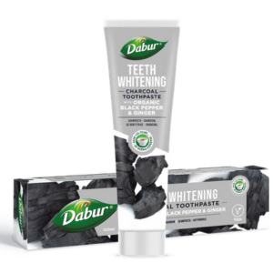 PASTA DO ZĘBÓW WYBIELAJĄCA WĘGLOWA Z PIEPRZEM I IMBIREM BEZ FLUORU 100 ml - DABUR