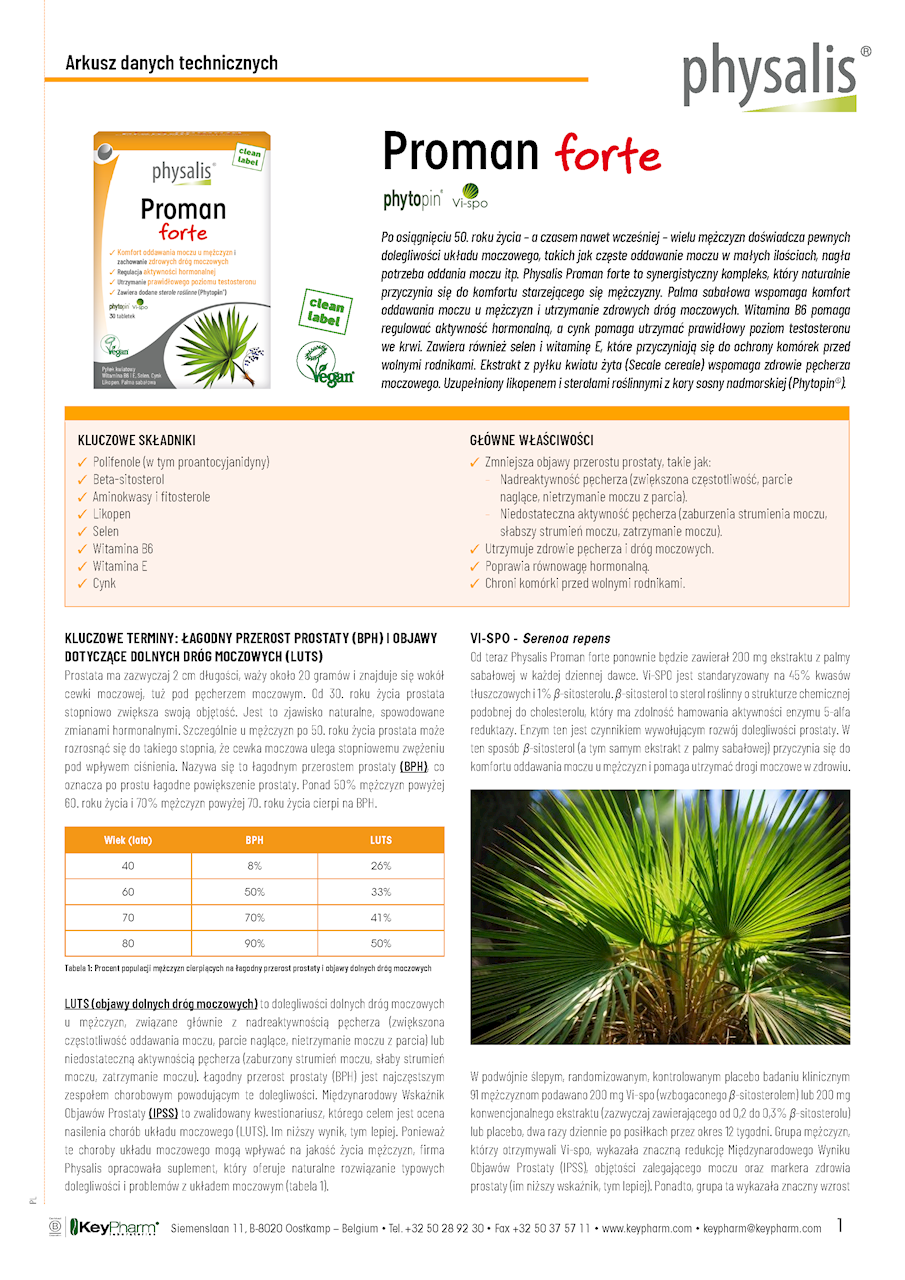 TABLETKI NA UKŁAD MOCZOWY (PROMAN FORTE) 30 szt. - PHYSALIS - obrazek 2
