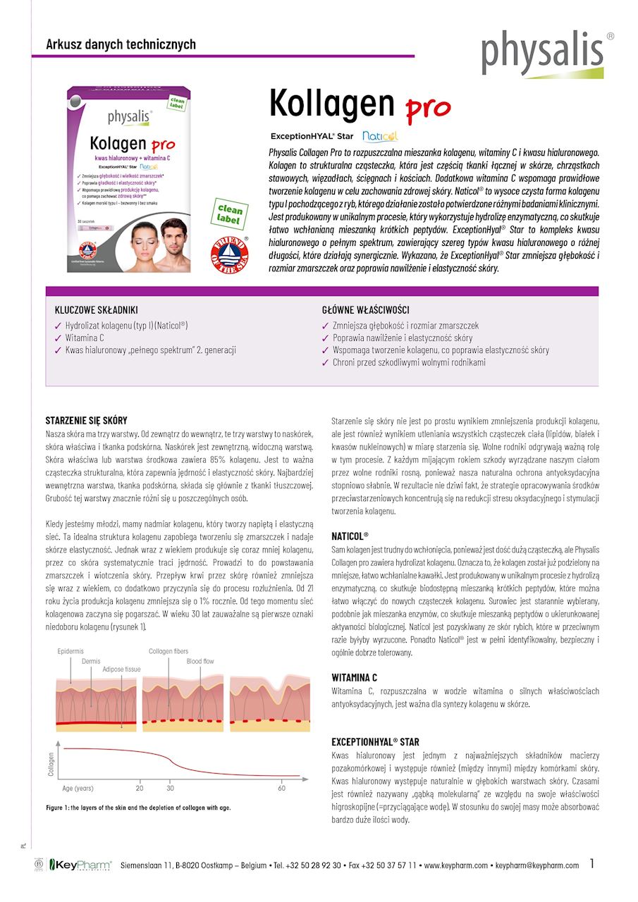 KOLAGEN RYBI + KWAS HIALURONOWY + WITAMINA C 30 SASZETEK - PHYSALIS - obrazek 2