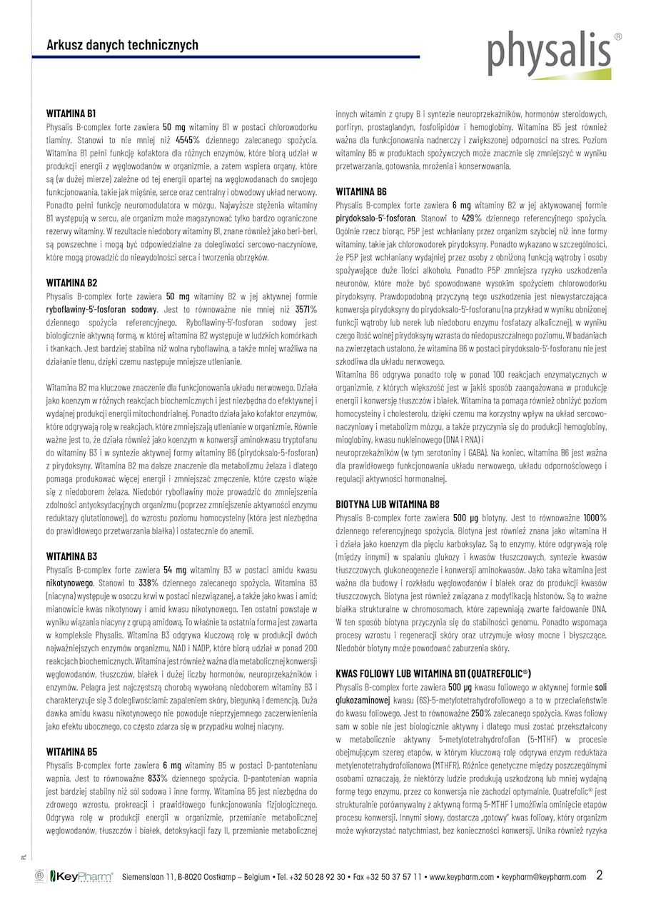 WITAMINA B COMPLEX FORTE 30 TABLETEK - PHYSALIS - obrazek 3