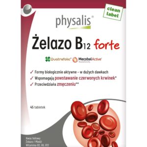 ŻELAZO + WITAMINA B12 FORTE 45 TABLETEK - PHYSALIS