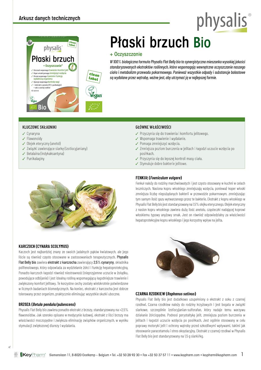 TABLETKI NA PŁASKI BRZUCH BIO 45 szt. - PHYSALIS - obrazek 2