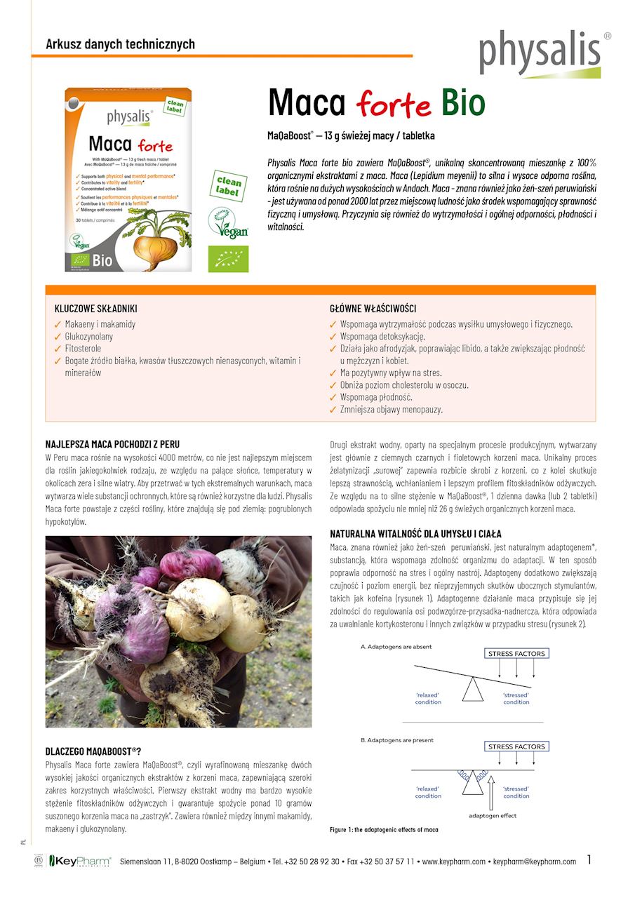 MACA FORTE EKSTRAKT BIO (650 mg) 30 TABLETEK - PHYSALIS - obrazek 2