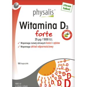 WITAMINA D3 25 mcg (1000 j.m) FORTE 100 KAPSUŁEK - PHYSALIS