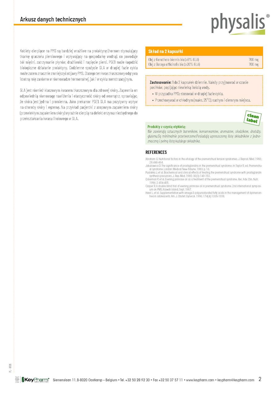 WIESIOŁEK + OGÓRECZNIK BIO 60 KAPSUŁEK - PHYSALIS - obrazek 3