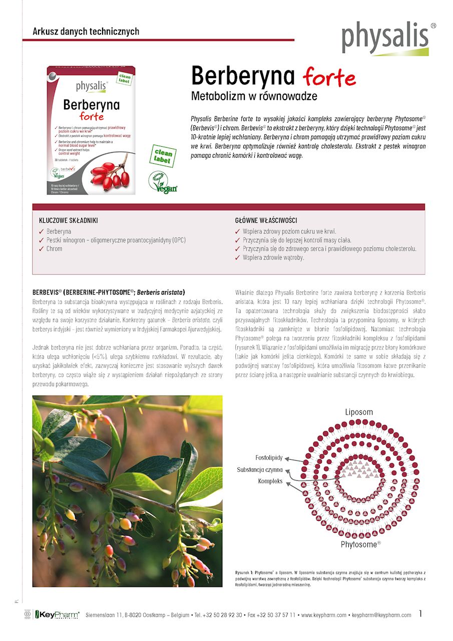 BERBERYNA FORTE 30 TABLETEK - PHYSALIS - obrazek 2