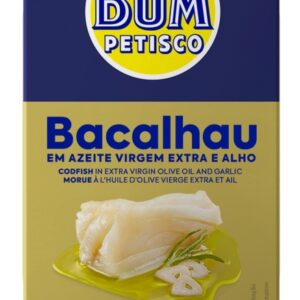 DORSZ Z CZOSNKIEM W OLIWIE Z OLIWEK EXTRA VIRGIN 120 g (80 g) - BOM PETISCO