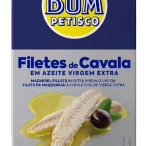 MAKRELA FILETY W OLIWIE Z OLIWEK EXTRA VIRGIN 120 g (78 g) - BOM PETISCO
