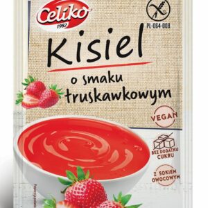 KISIEL O SMAKU TRUSKAWKOWYM BEZ DODATKU CUKRÓW BEZGLUTENOWY 40 g - CELIKO