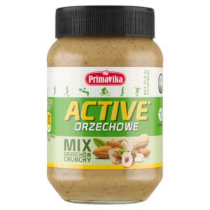 KREM ORZECHOWY CRUNCHY MIX (4 ORZECHY) SOLONY BEZGLUTENOWY 470 g - PRIMAVIKA