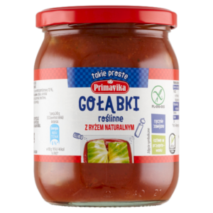GOŁĄBKI WEGAŃSKIE Z RYŻEM I PIECZARKAMI W SOSIE POMIDOROWYM BEZGLUTENOWE 480 g - PRIMAVIKA