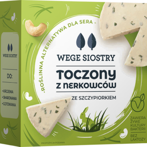 WEGAŃSKA ALTERNATYWA SERA Z ORZECHÓW NERKOWCA ZE SZCZYPIORKIEM BEZGLUTENOWA 140 g - WEGE SIOSTRY