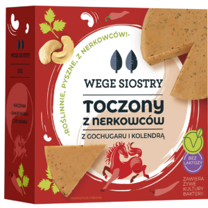 WEGAŃSKA ALTERNATYWA SERA Z ORZECHÓW NERKOWCA Z PAPRYKĄ GOCHUGARU I KOLENDRĄ BEZGLUTENOWA 140 g - WEGE SIOSTRY