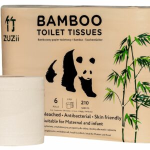 PAPIER TOALETOWY BAMBUSOWY 3 - WARSTWOWY 6 ROLEK - ZUZII
