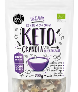 GRANOLA CZARNA PORZECZKA BEZ DODATKU CUKRÓW KETO BIO 200 g - DIET-FOOD