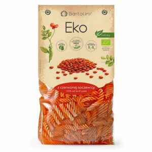 MAKARON PROTEINOWY (Z SOCZEWICY CZERWONEJ) ŚWIDERKI BIO 250 g - BARTOLINI