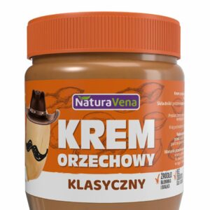 KREM ORZECHOWY KLASYCZNY 100 % BEZ DODATKU SOLI I CUKRÓW 340 g - NATURAVENA