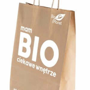 TORBA PAPIEROWA DUŻA Z LOGO BIO PLANET (31 cm x 12 cm x 41 cm)