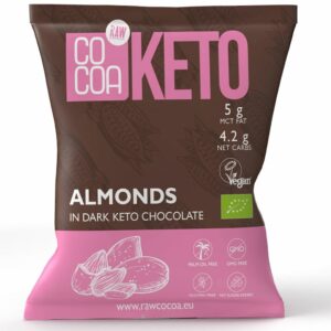 MIGDAŁY W CZEKOLADZIE KETO Z OLEJEM MCT BEZ DODATKU CUKRÓW BEZGLUTENOWE BIO 70 g - COCOA
