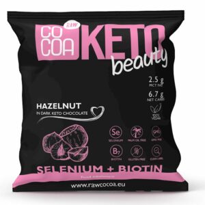 ORZECHY LASKOWE W CZEKOLADZIE KETO CIEMNEJ BEAUTY BEZGLUTENOWE 70 g - COCOA