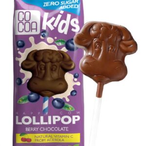 LIZAK Z CZEKOLADY JAGODOWEJ Z WITAMINĄ C Z ACEROLI BEZ DODATKU CUKRÓW BIO 15 g - COCOA