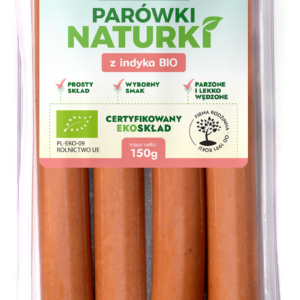 PARÓWKI Z INDYKA BIO 150 g - WASĄG (Z PÓŁKI)