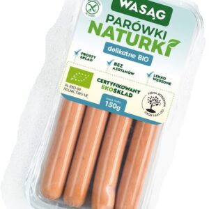 PARÓWKI DELIKATNE BEZGLUTENOWE BIO 150 g - WASĄG (Z PÓŁKI)