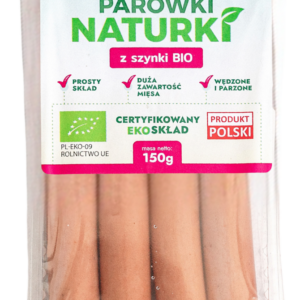 PARÓWKI Z SZYNKI BIO 150 g - WASĄG (Z PÓŁKI)