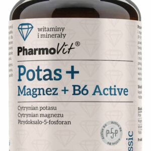 POTAS + MAGNEZ + WITAMINA B6 ACTIVE BEZGLUTENOWE 120 KAPSUŁEK - PHARMOVIT (CLASSIC)